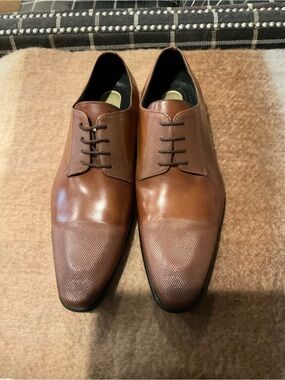 Kenneth Cole Money Clip Cognac Leather Cap Toe Oxford Dress Shoes Men’s 10